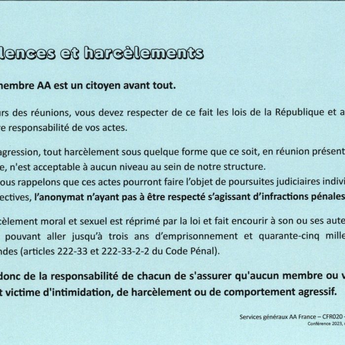 CHEVALET VIOLENCES ET HARCELEMENTS