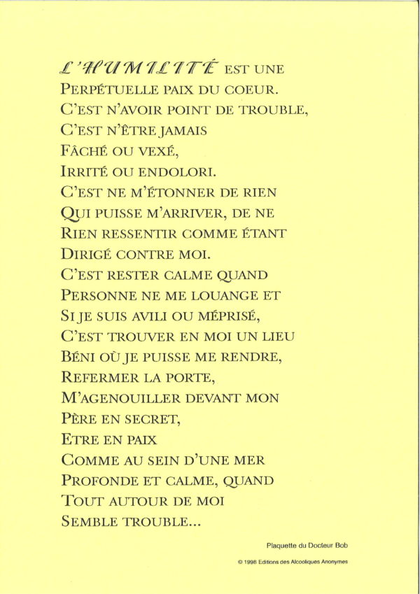 L'HUMILITE Format A5