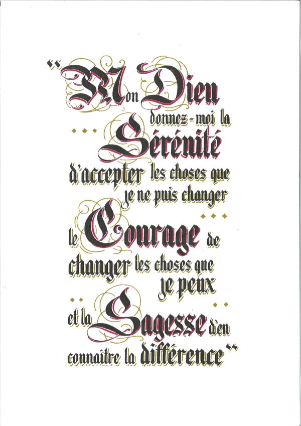PRIERE SERENITE Format A5