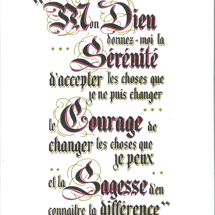 PRIERE SERENITE Format A5