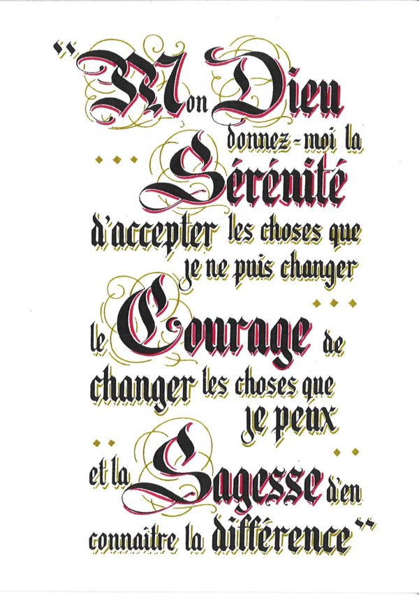 PRIERE SERENITE Carte pliante A6
