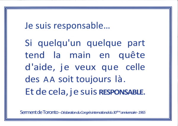 SERMENT DE TORONTO Format A3